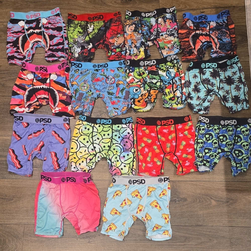 PSD Kids Colorful Boxer Briefs Set Of 14 Medium
